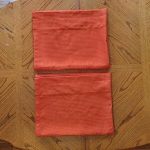 Orange Waffle-Texture Fabric Curtains - set of 2 - 40x64